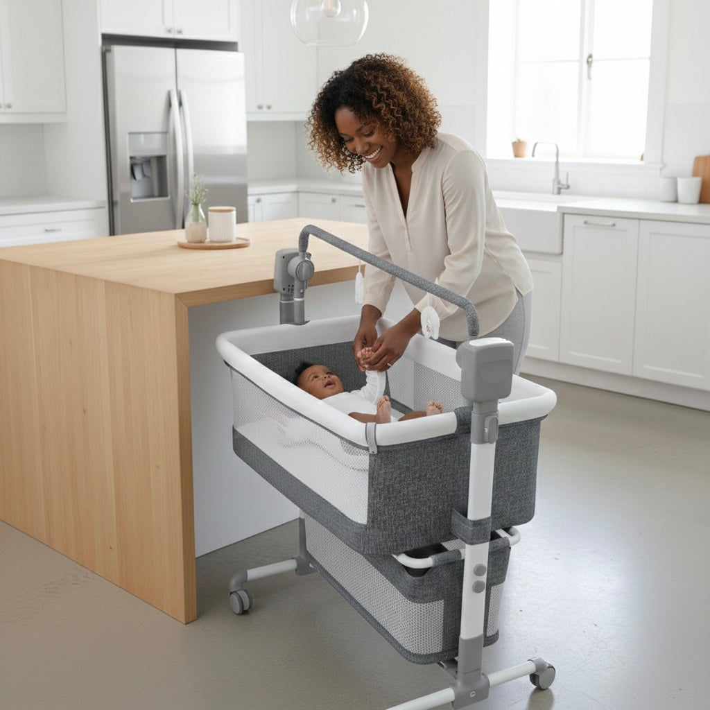 BabySure Smart Baby Bassinet| Auto-Rocking |White Noise Sleep Soother for Newborns.